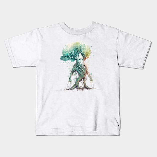 Tree Ent - Watercolor Art - White - Fantasy Kids T-Shirt by Fenay-Designs